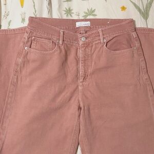 Loft Pink Wide-Leg Jeans